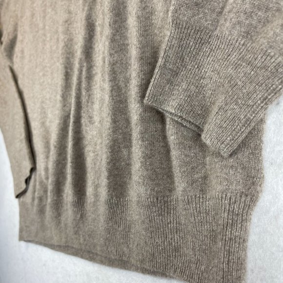 BLACK BROWN Men XL Tan 2 Ply Cashmere Soft Cozy Quarter Zip Up Sweater Mock Neck - Picture 3 of 10